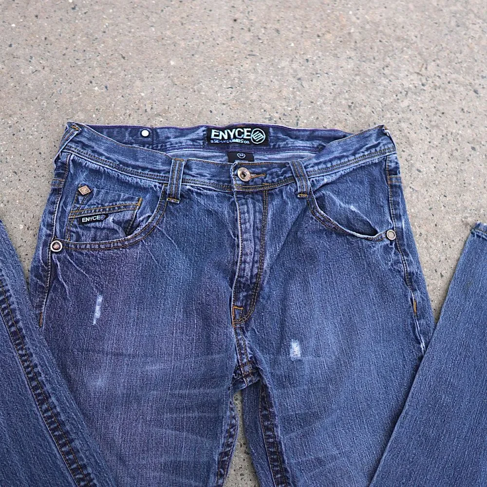Vintage Y2K Enyce Jeans Size 34 Low Rise Relaxed Fit 100% Cotton Denim Hip Hop